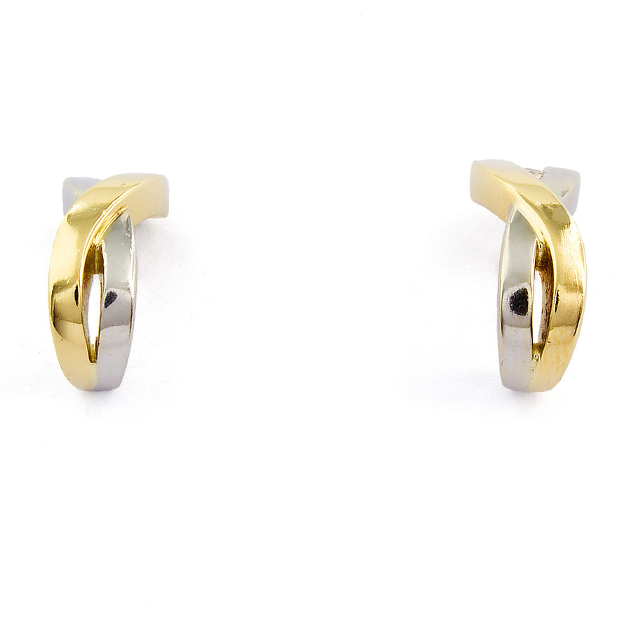 18ct gold 2 tone Diamond Earrings